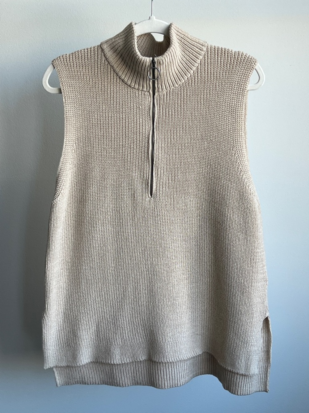 Soyaconcept Sleeveless Half-Zip Knit Tunic Sweater